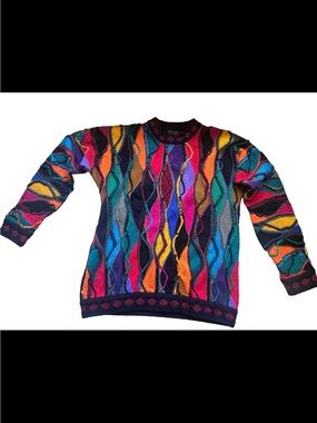 VTG 90s Coogi RARE Australian Wool Sweater 3D Knit Small